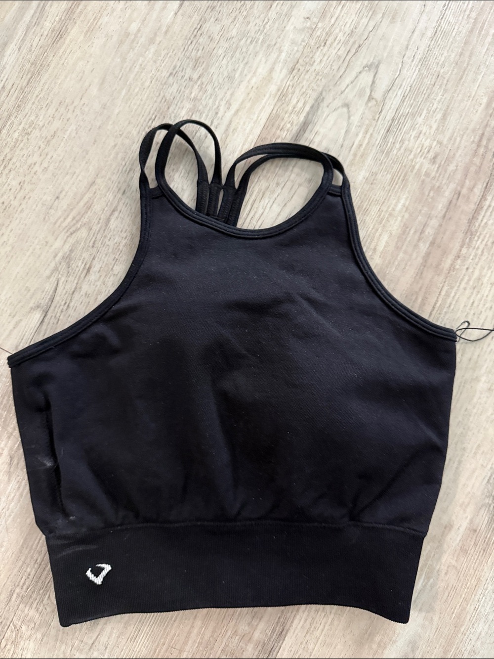 Black Strappy Women’s Crop Tank Bra